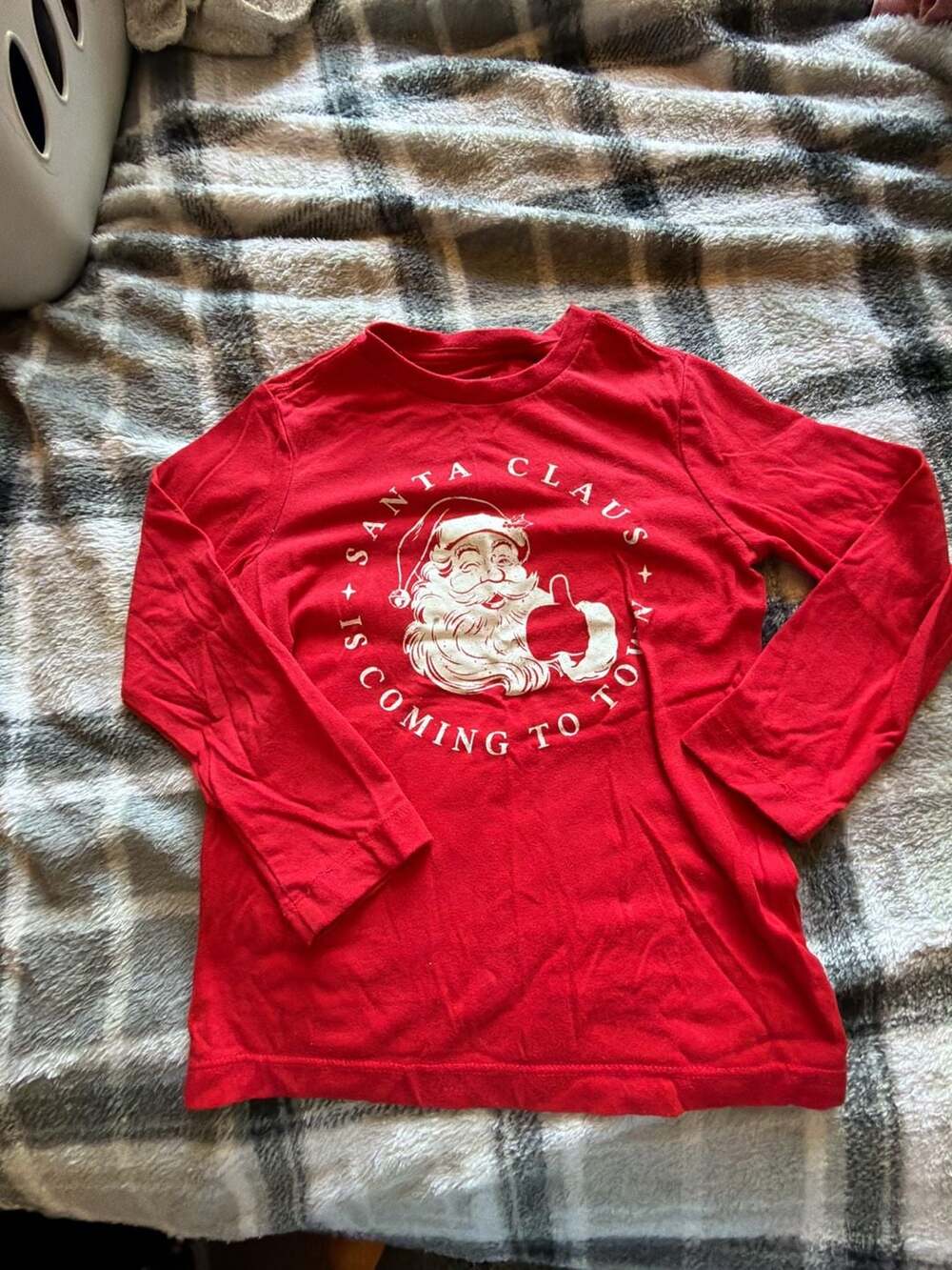 Holiday Time Santa Claus Is Coming To Town Graphic Long Sleeve T-Shirt